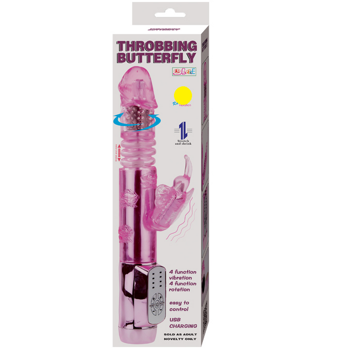 Baile Throbbing Mariposa Vibrador Conejito 24, 5 Cm