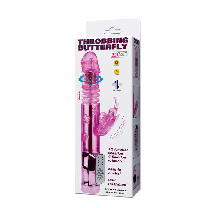 Baile Throbbing Mariposa Vibrador Conejito 24, 5 Cm