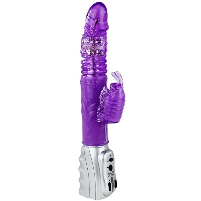 Baile Mariposa Tulip Vibrador Vibrador De Empuje Conejito 29,5 Cm