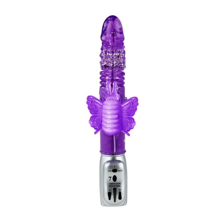 Baile Mariposa Tulip Vibrador Vibrador De Empuje Conejito 29,5 Cm