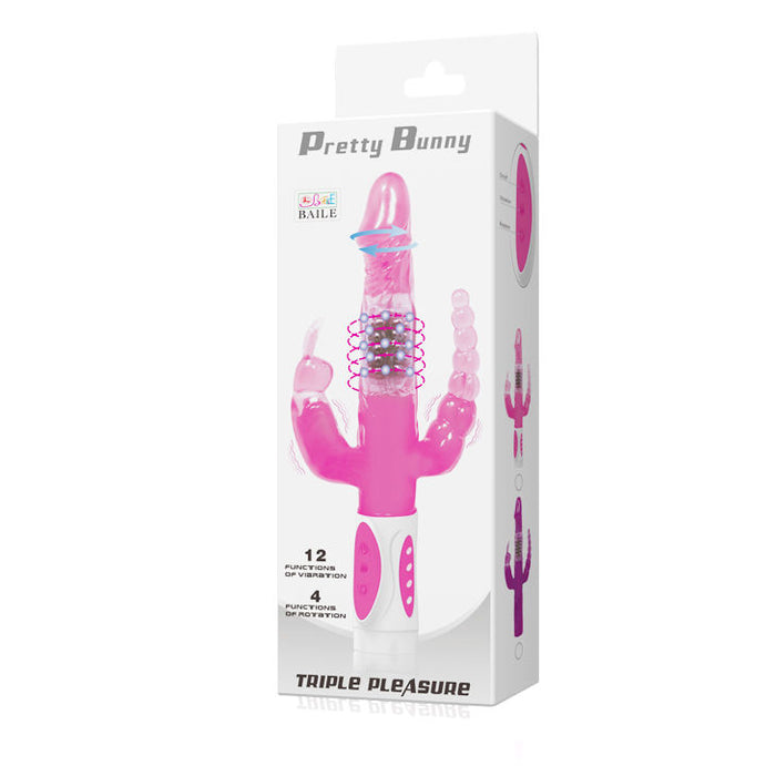Baile Pretty Bunny Triple Vibrador Conejito 22,3 Cm