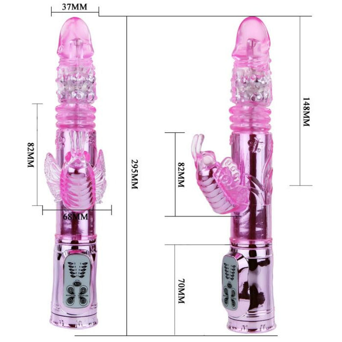 Baile Throbbing Butterfly Vibrador Conejito 29,5 Cm