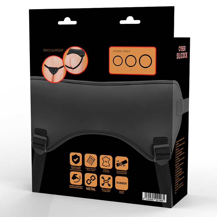 Arnés Strap-on con 3 Anillos de Silicona Intercambiables