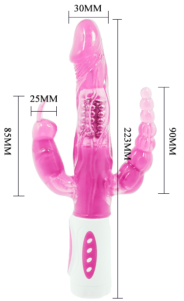 Baile Pretty Bunny Triple Vibrador Conejito 22,3 Cm