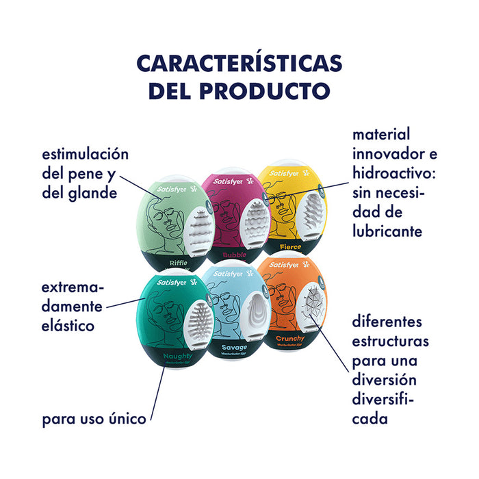 Satisfyer Conjunto Huevos Masturbadores 6 Piezas