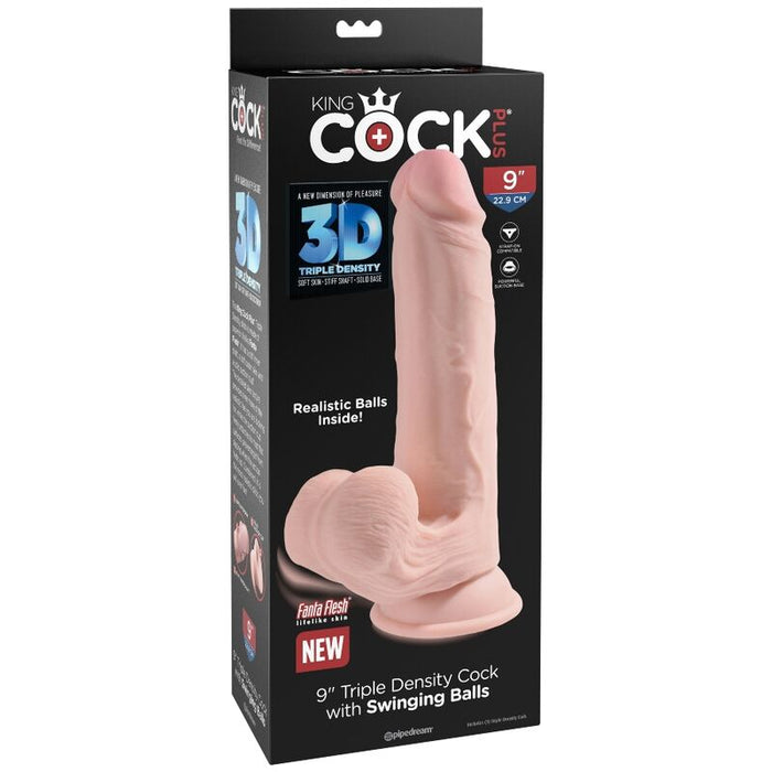 King Cock Plus 3d Dildo Con Testículos En Movimiento 20.3 Cm