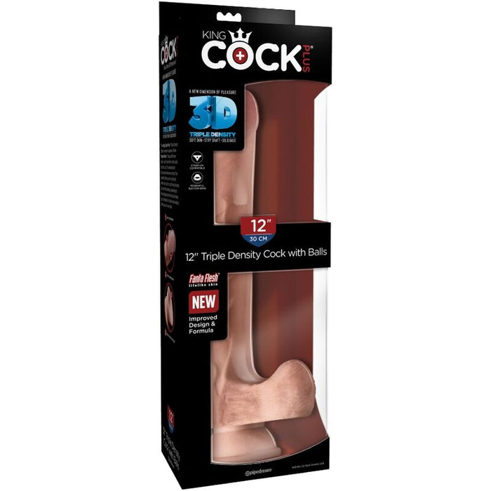 King Cock Dildo Realistico 3d Con Testiculos 24.8 Cm