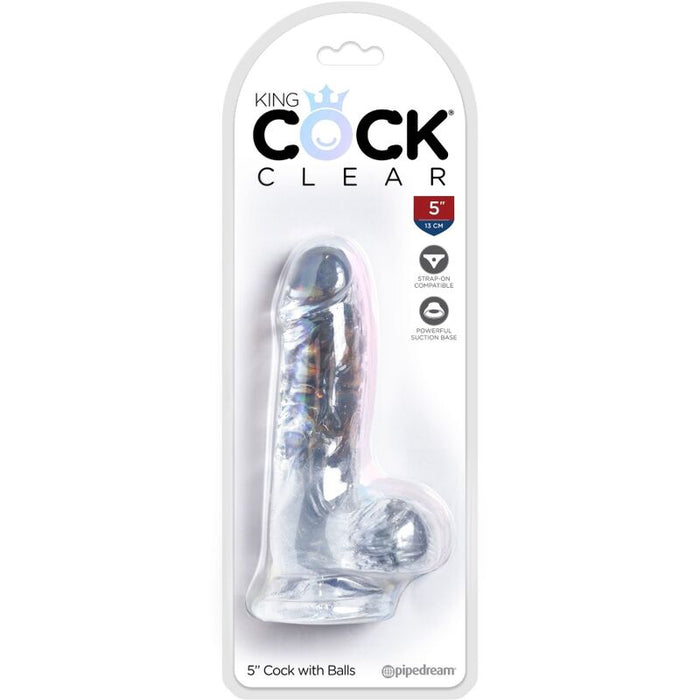 King Cock Clear Dildo Realistico Con Testiculos 10.1 Cm