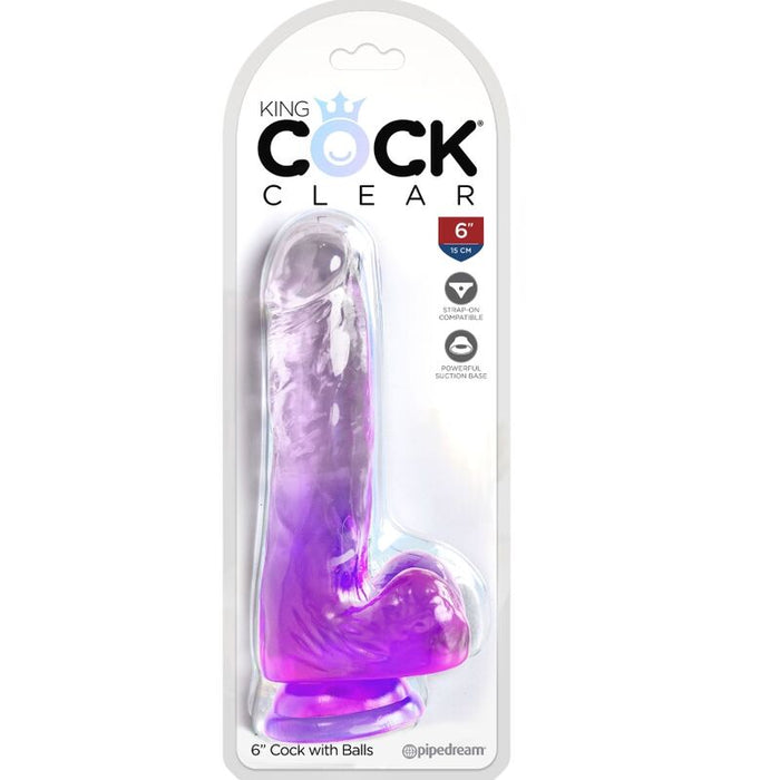 King Cock Clear Dildo Realistico Con Testiculos 13.5 Cm