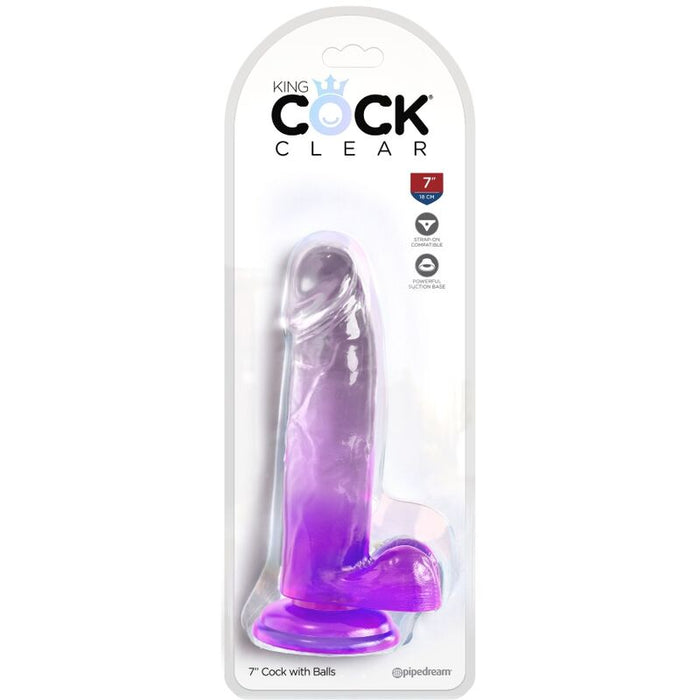 King Cock Clear Dildo Realistico Con Testiculos 15.2 Cm