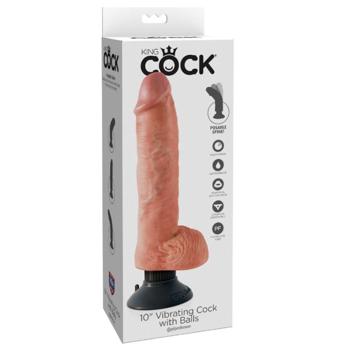 King Cock Vibrador Realistico Con Testiculos 25.5 Cm
