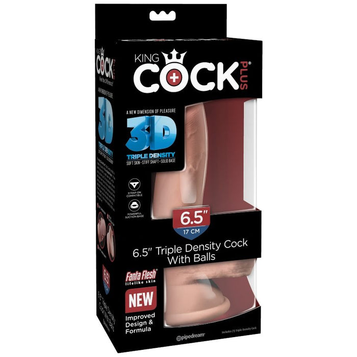 King Cock Plus Dildo Realistico Con Testículos Triple Densidad 20.3 Cm