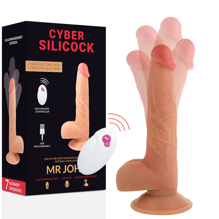 Cyber Silicock Mr John Dildo Realistico Vibrante Con Control Remoto 23,9 Cm