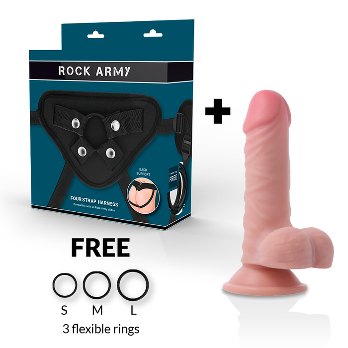 Rock Army Arnés + Dildo Realistico Doble Densidad 17 Cm