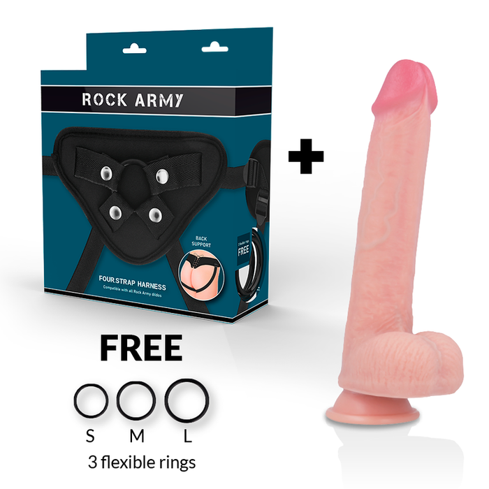 Rock Army Arnés + Dildo Realistico 24 Cm